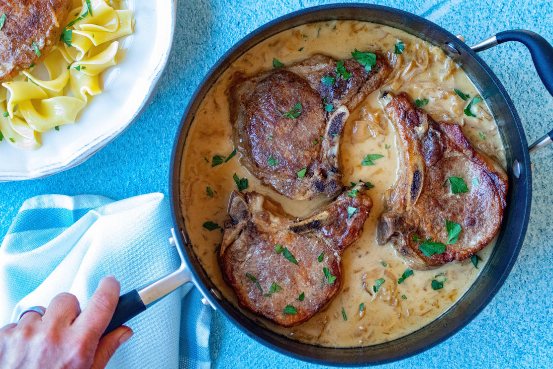 Hard Cider-Braised Pork Chops