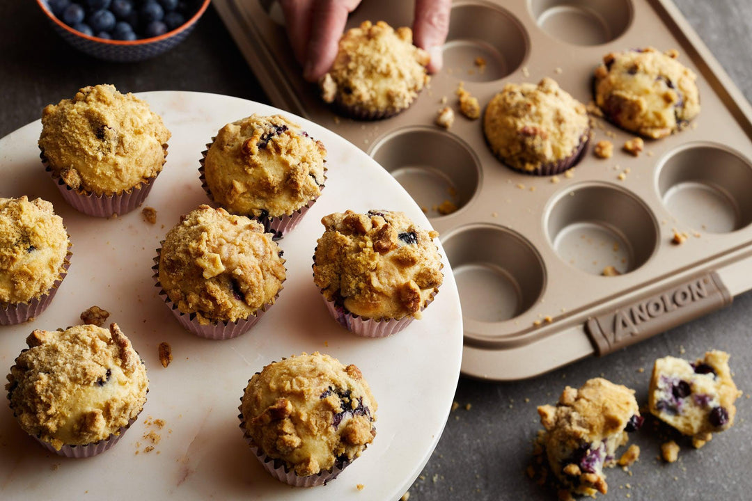 Blueberry Walnut Streusel Muffins