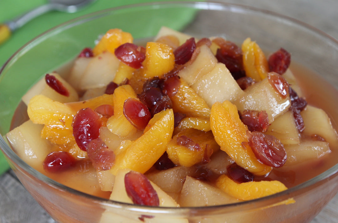 Pear, Cranberry, and Apricot Compote with Orange and Clove