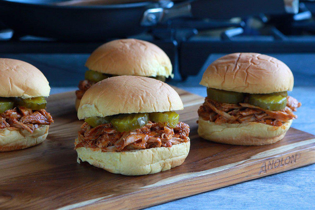 Pulled Turkey and Carolina Mop Sauce Sandwiches