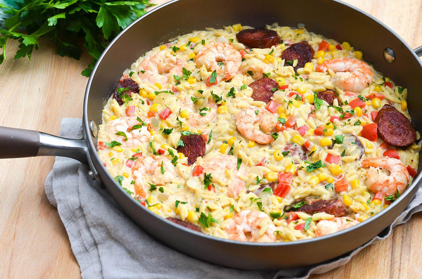 One-Pot Cajun Shrimp Boil with Orzo