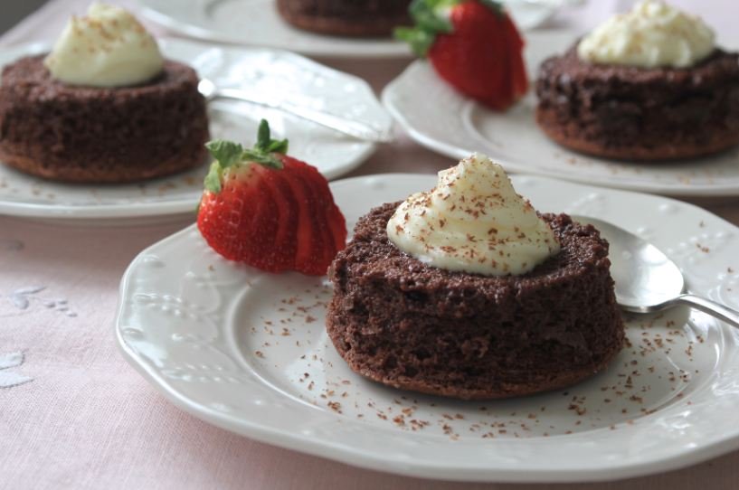 Chocolate-Almond Budino with Whipped Crème Fraiche