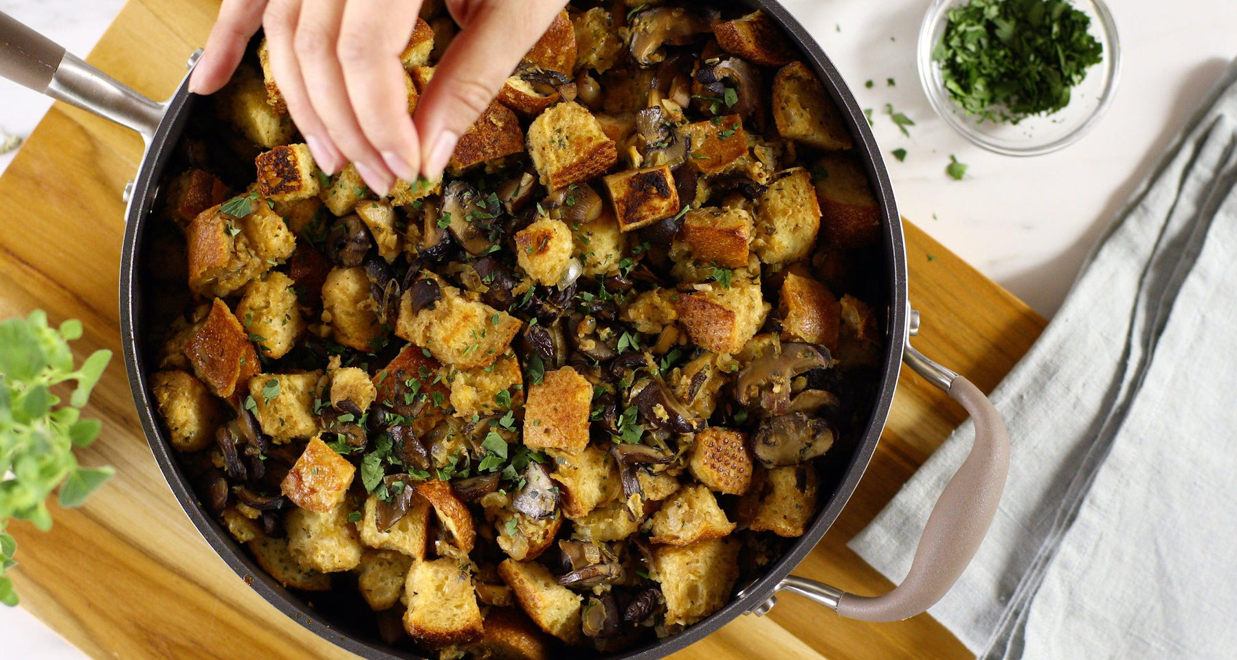 Wild Mushroom and Leek Sourdough Stuffing