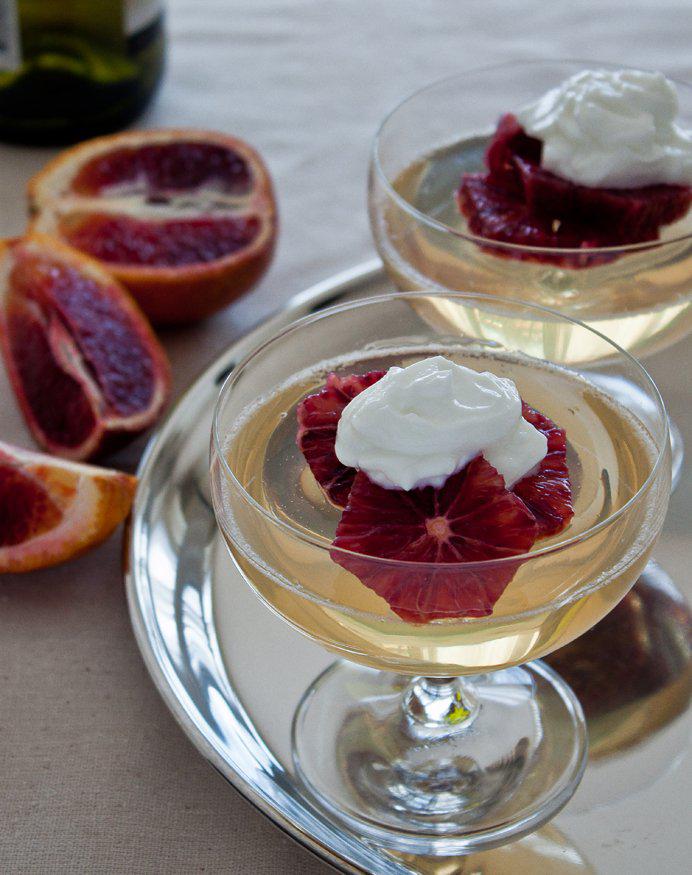 Moscato Gelée with Blood Oranges