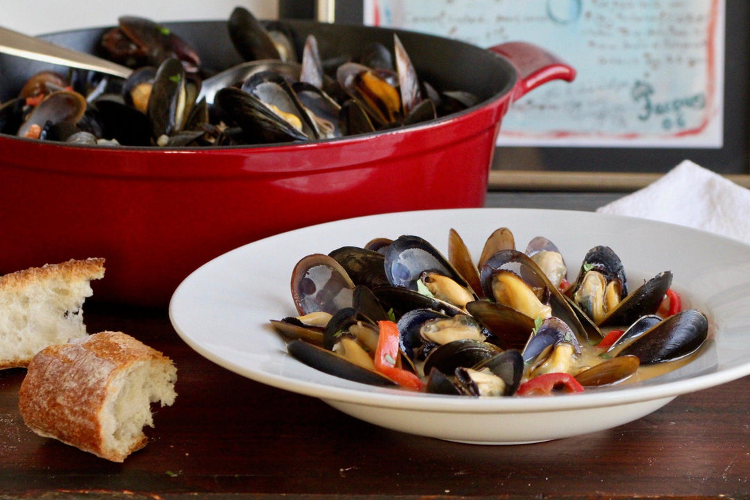 Mussels in Coconut Chile Broth