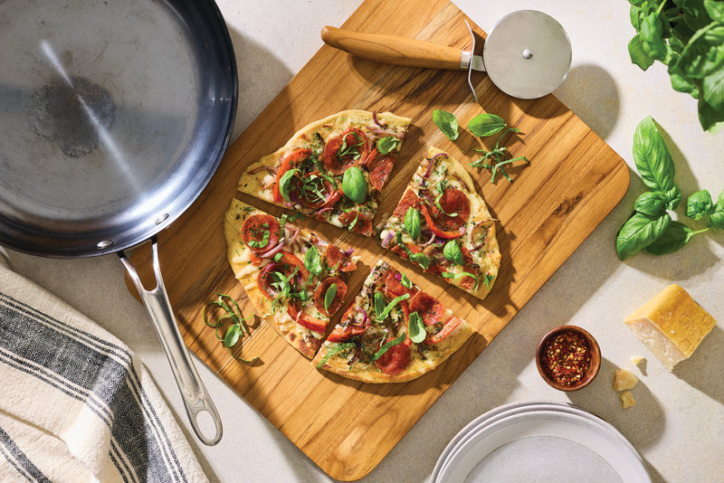 Stovetop Skillet Pizza with Fresh Mozzarella and Basil