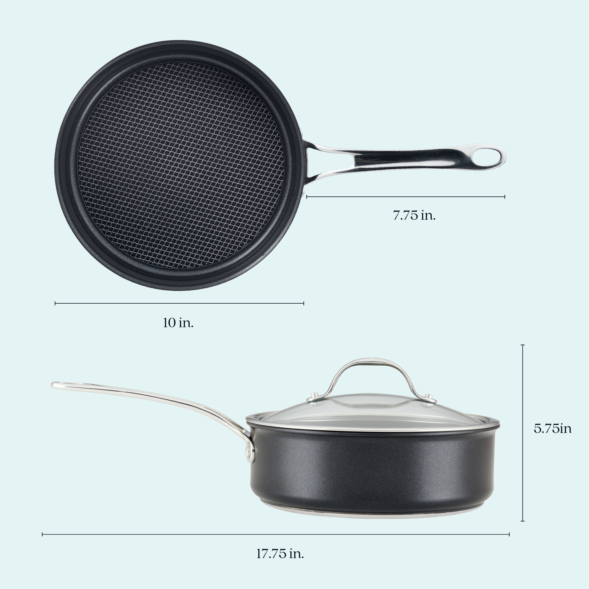 Advanced Hard-Anodized Nonstick 3.5-Quart Covered Saute Pan - Thumbnail 2