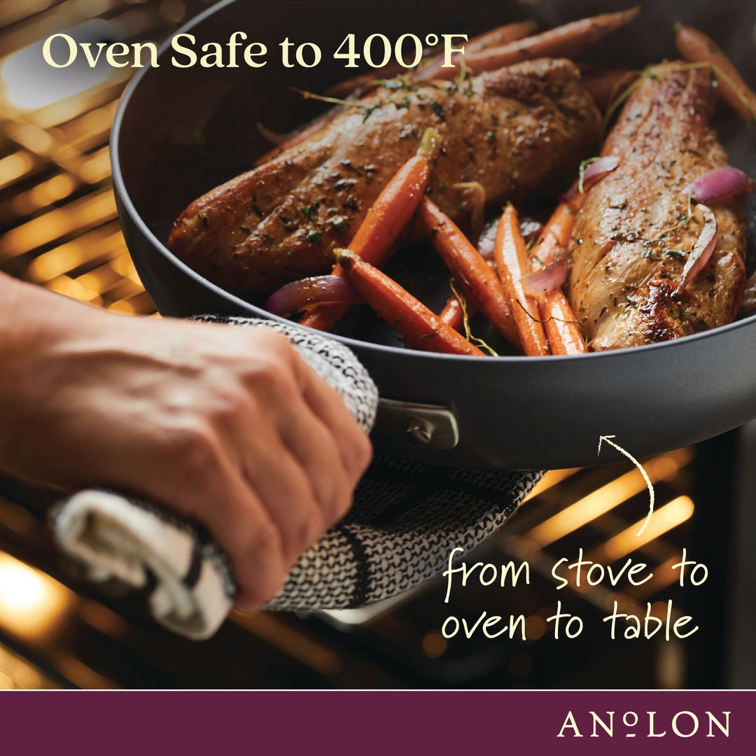 Anolon Advanced Home Hard-Anodized Nonstick 14.5 Skillet with Helper Handle - Onyx