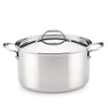The EverLast Tri-Ply Clad Stainless Steel 8-Quart Stockpot with Lid features two handles and is displayed against a white background.