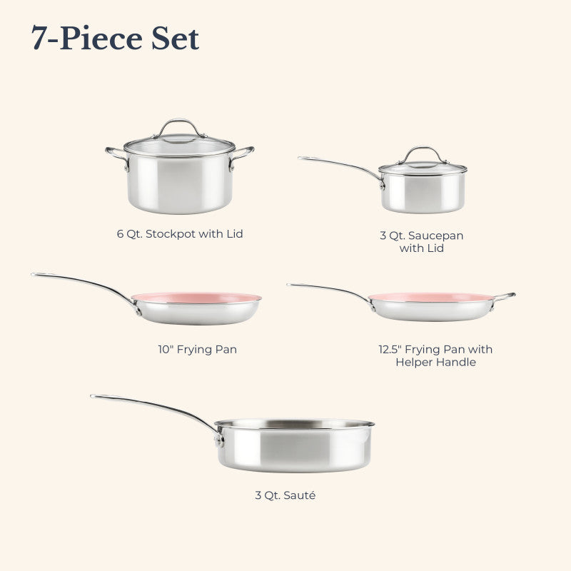 Clad Stainless 7-Piece Cookware Set
