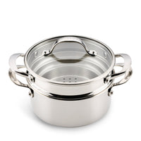 Clad Stainless 3-Quart Saucepot with Lid and Steamer Insert