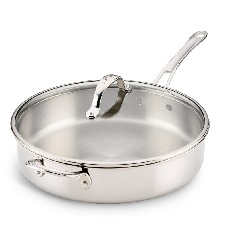 Clad Stainless 5-Quart Saute Pan with Lid