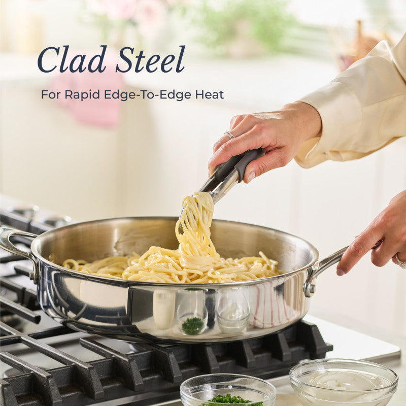 Clad Stainless 5-Quart Saute Pan with Lid