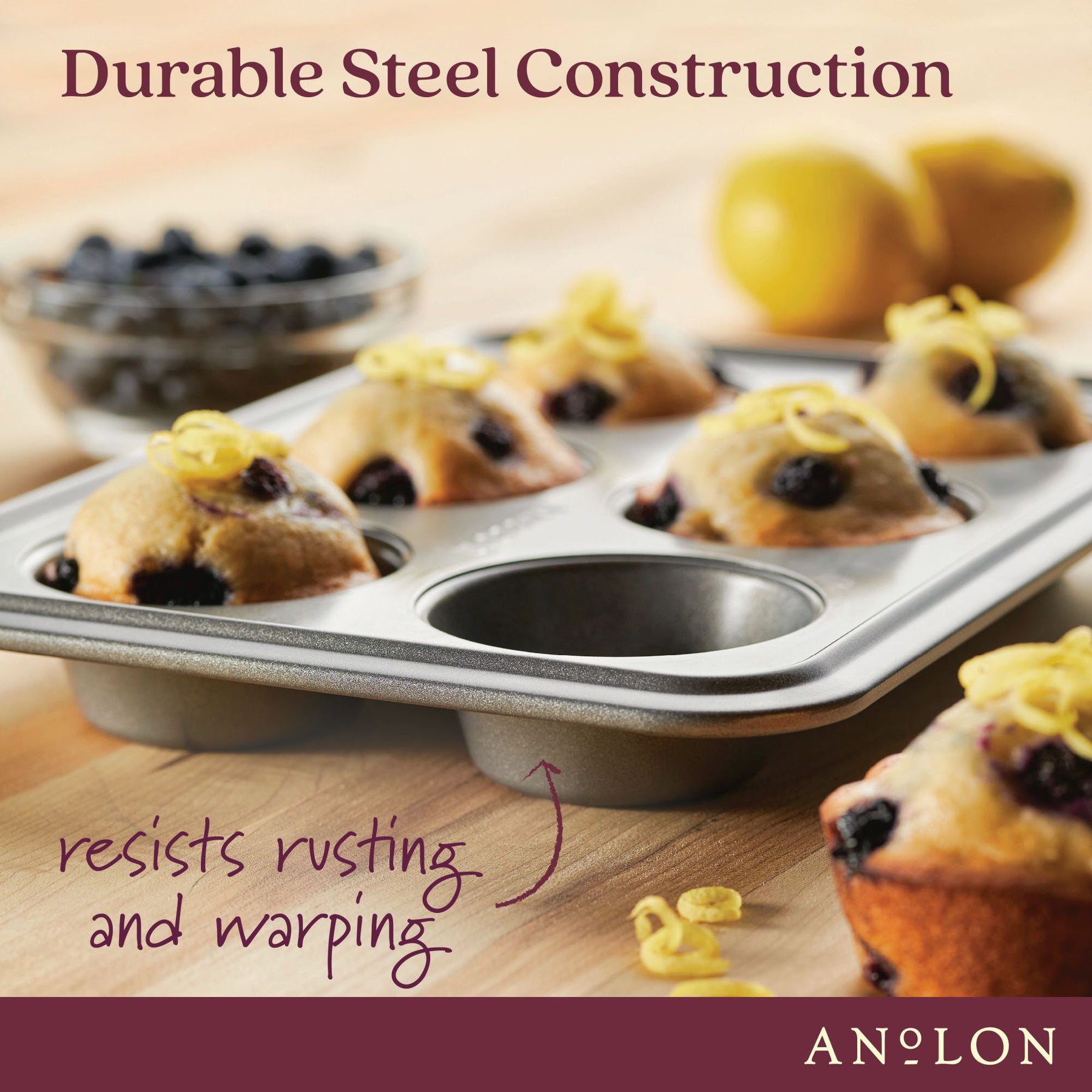 Anolon 4-Piece Toaster Oven Nonstick Bakeware in Stainless Steel
