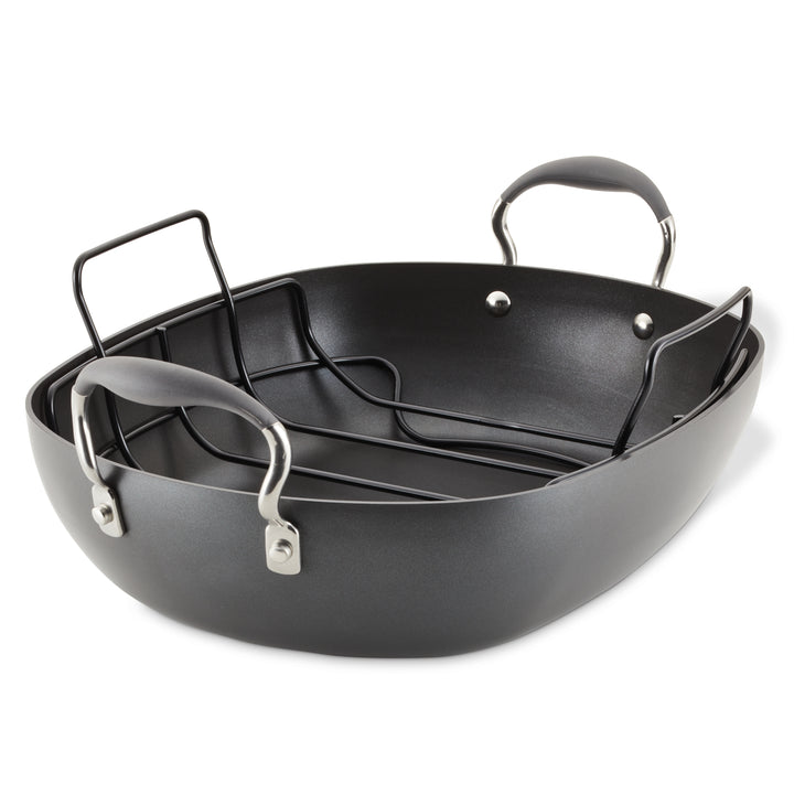 16-Inch x 13-Inch Hard Anodized Nonstick Roaster with Rack
