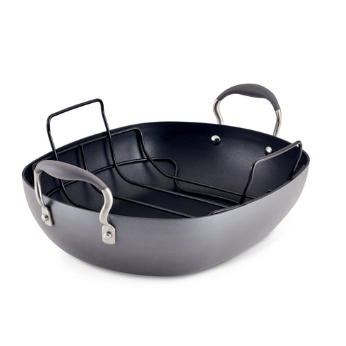 16-Inch x 13-Inch Hard Anodized Nonstick Roaster with Rack