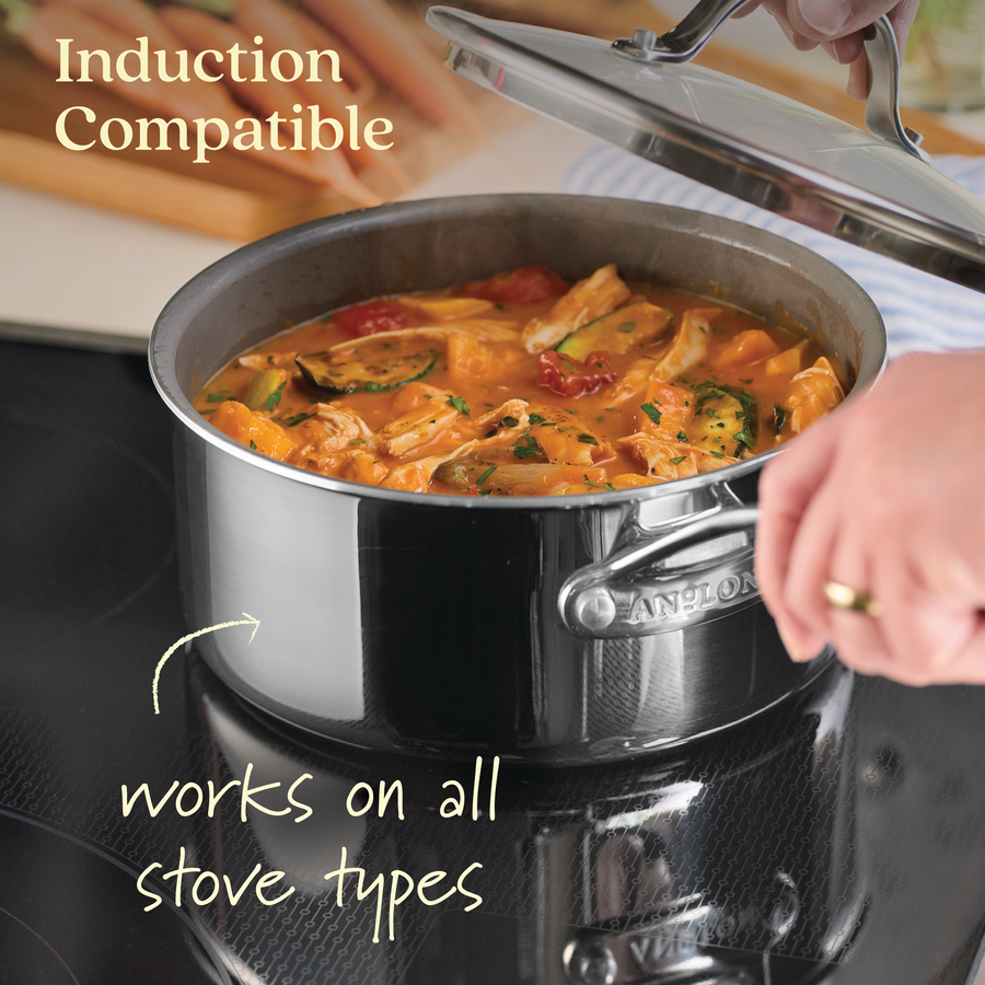 Inos Cookware 11-Piece Ceramic Nonstick Stainless Steel Cookware Set – Anolon
