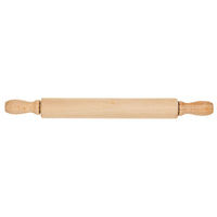 A sophisticated Food Prep mini rolling pin made from aluminum alloy, featuring handles on each end, is stylishly positioned against a simple white background.