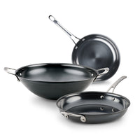 3-Piece Frying Pan and Wok Set