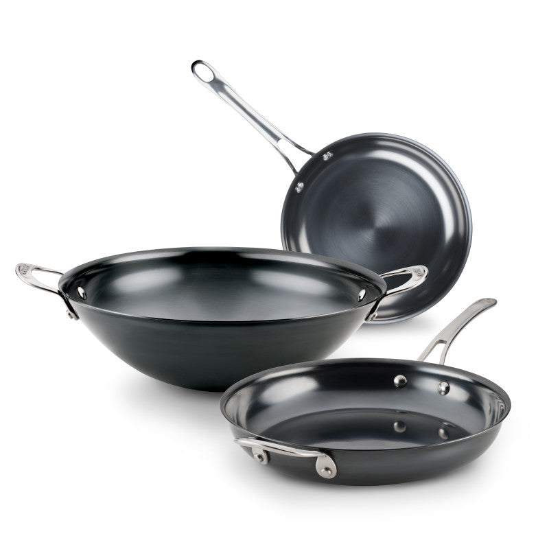 3-Piece Frying Pan and Wok Set