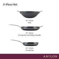3-Piece Frying Pan and Wok Set