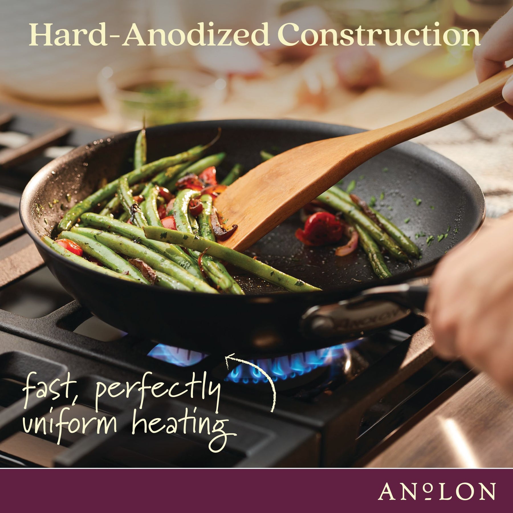 Anolon SmartStack Hard-Anodized Nesting Cookware Set, 10-Piece, Black