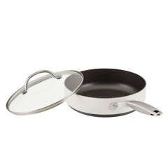 3-Quart Hard Anodized Nonstick Sauté Pan with Lid | Cream