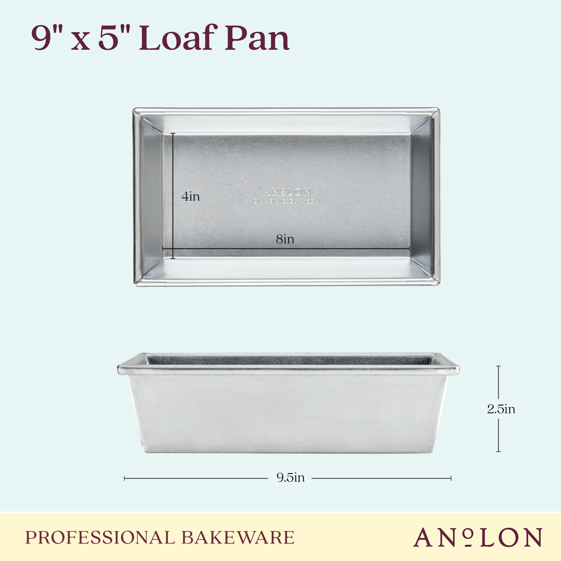 9Inch x 5Inch Aluminized Steel Loaf Pan Anolon