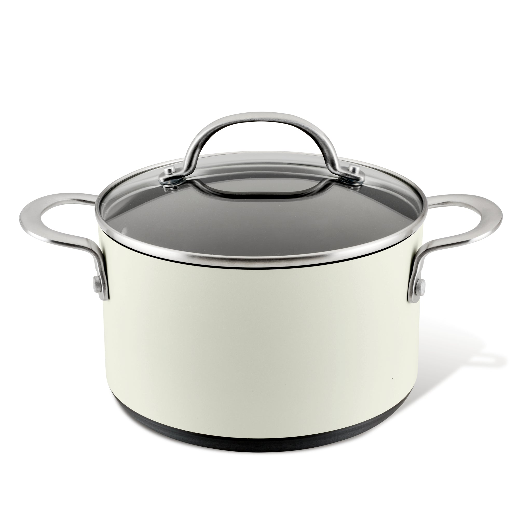 4-Quart Hard Anodized Nonstick Saucepot with Lid | Cream
