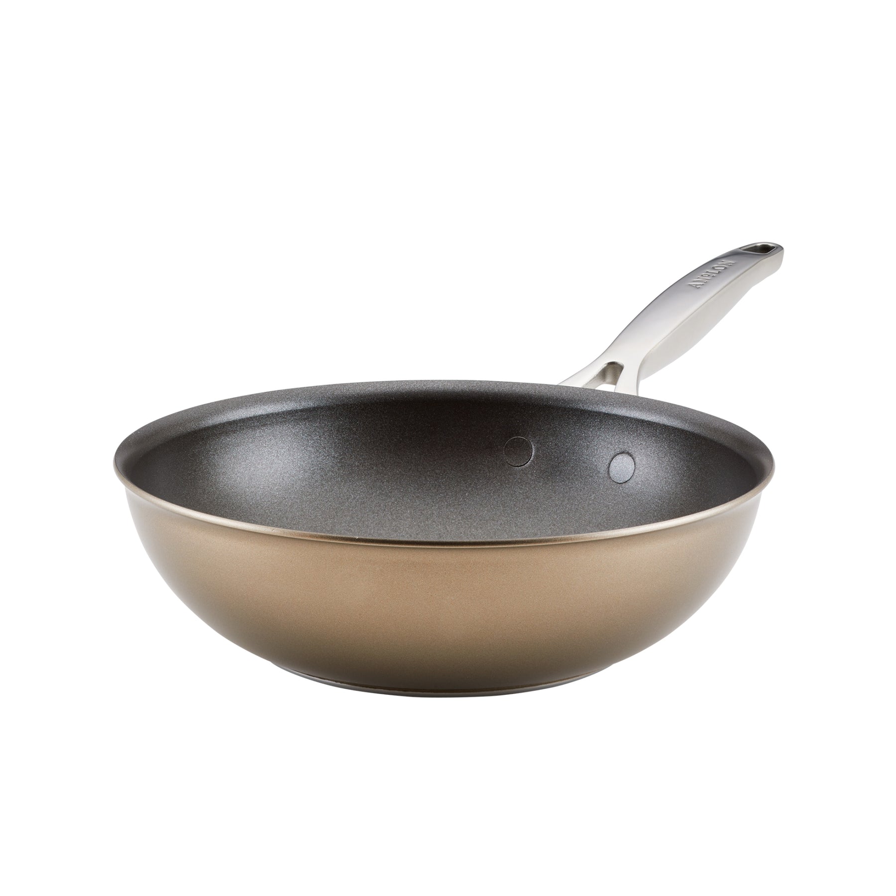 Anolon Triply Clad Stainless Steel Stir Fry Wok Pan, 10.75 Inch