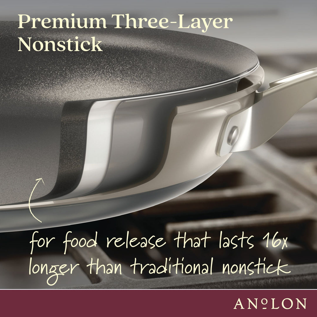 10-Piece Hard Anodized Nonstick Cookware Set | Silver