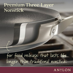 3-Quart Hard Anodized Nonstick Sauté Pan with Lid | Silver