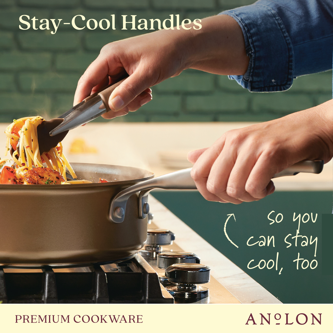 Anolon 10-Piece Achieve Hard Anodized Nonstick Cookware Set - Teal