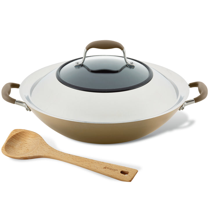 Anolon Advanced Home Hard Anodized 14 Wok with Lid and Side Handles