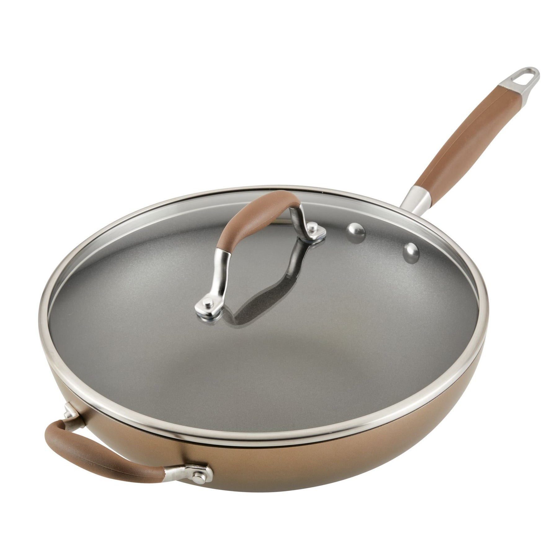 Powder Hard Pan 12-Inch Hard Anodized Nonstick Ultimate Pan with Lid – Anolon