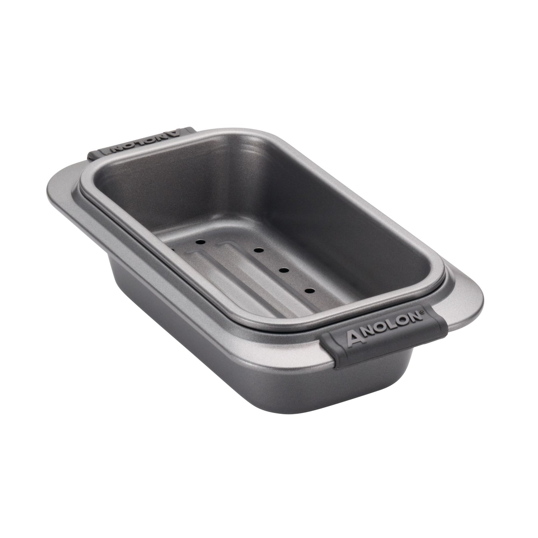 Press Loaf Pan 10.75 inch x 6 inch x 2.6 inch, Ideal for Bread Baking Made with Non-Stick Coating for Home Kitchen and Catering. Bakeware Line, Gray