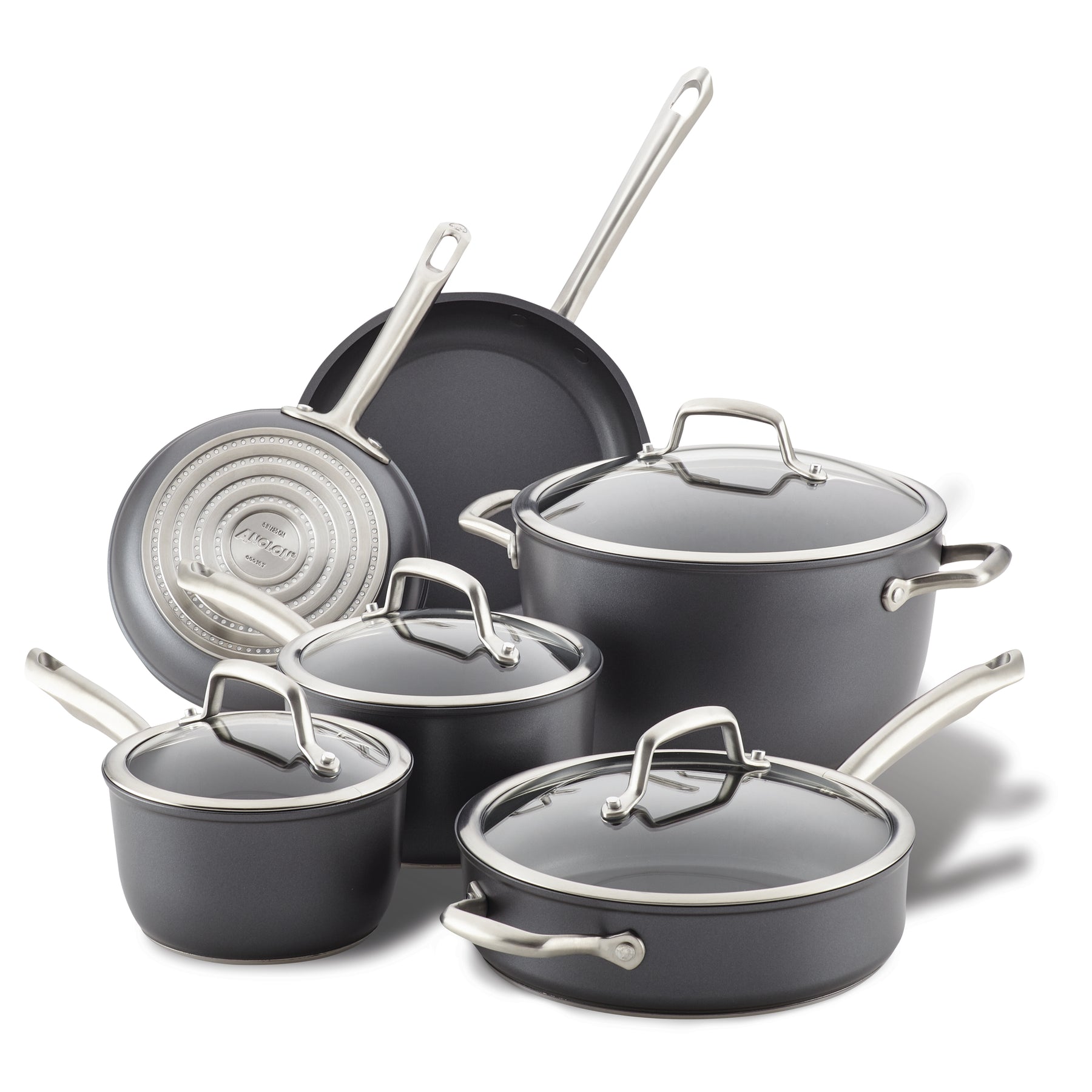  Anolon X Hybrid Nonstick Cookware Induction / Pots and Pans  Set, 10 Piece - Dark Gray: Home & Kitchen