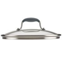 The Lid Set from Advanced Home combines practicality and elegance with its sleek design featuring a stainless steel and glass construction. The gray SureGrip® ergonomic handle ensures comfort during use, making it a versatile kitchen accessory or an ideal replacement lid.