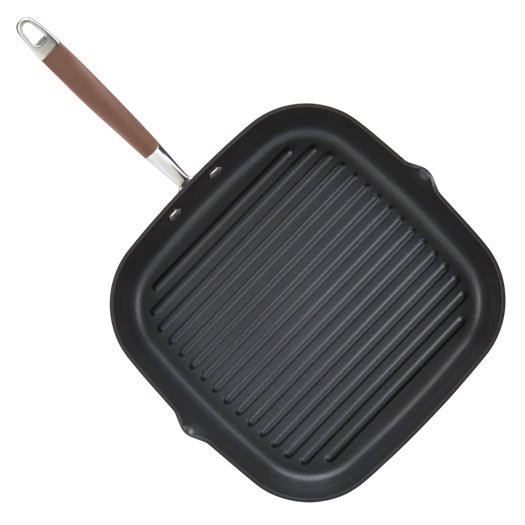 11-Inch Deep Square Grill Pan with Pour Spouts