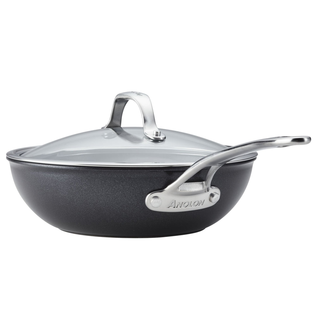 Anolon X Hybrid 10 Nonstick Induction Fry Wok With Lid Super Dark