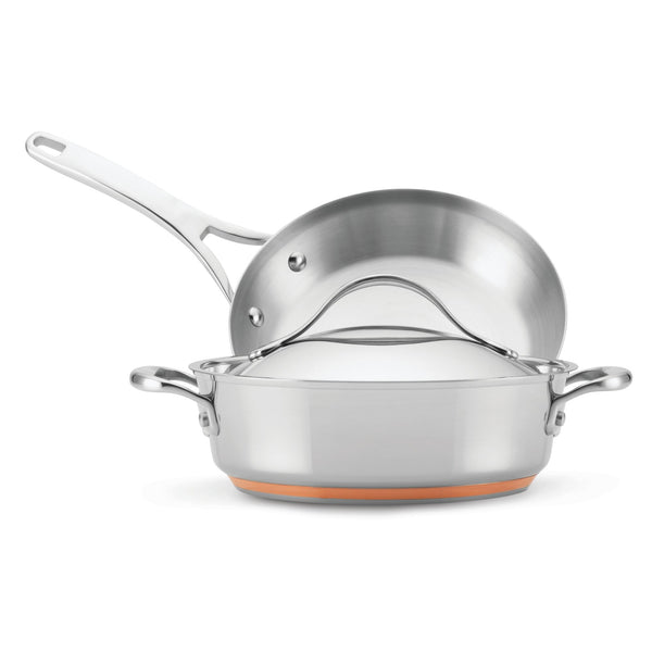  Anolon Nouvelle Stainless Steel Cookware Pots and Pans Set, 10  Piece : Everything Else
