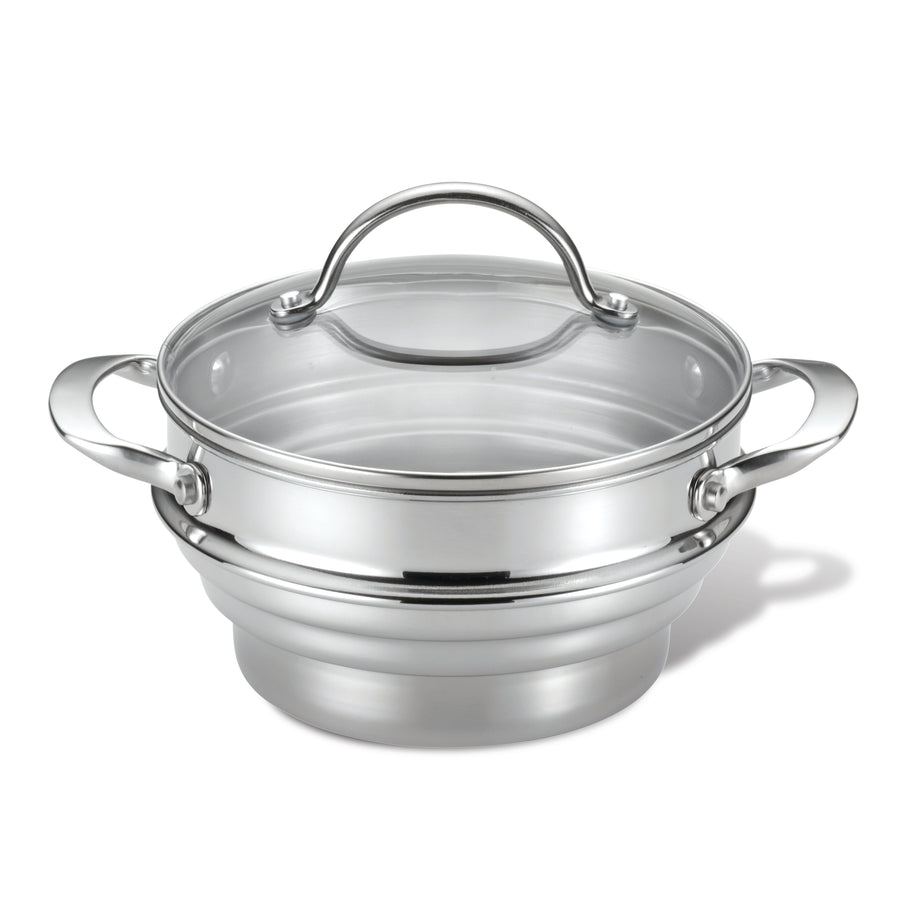Anolon Tri-Ply Clad Stainless Steel 12-inch Deep Round Grill Pan - Bed Bath  & Beyond - 9206659