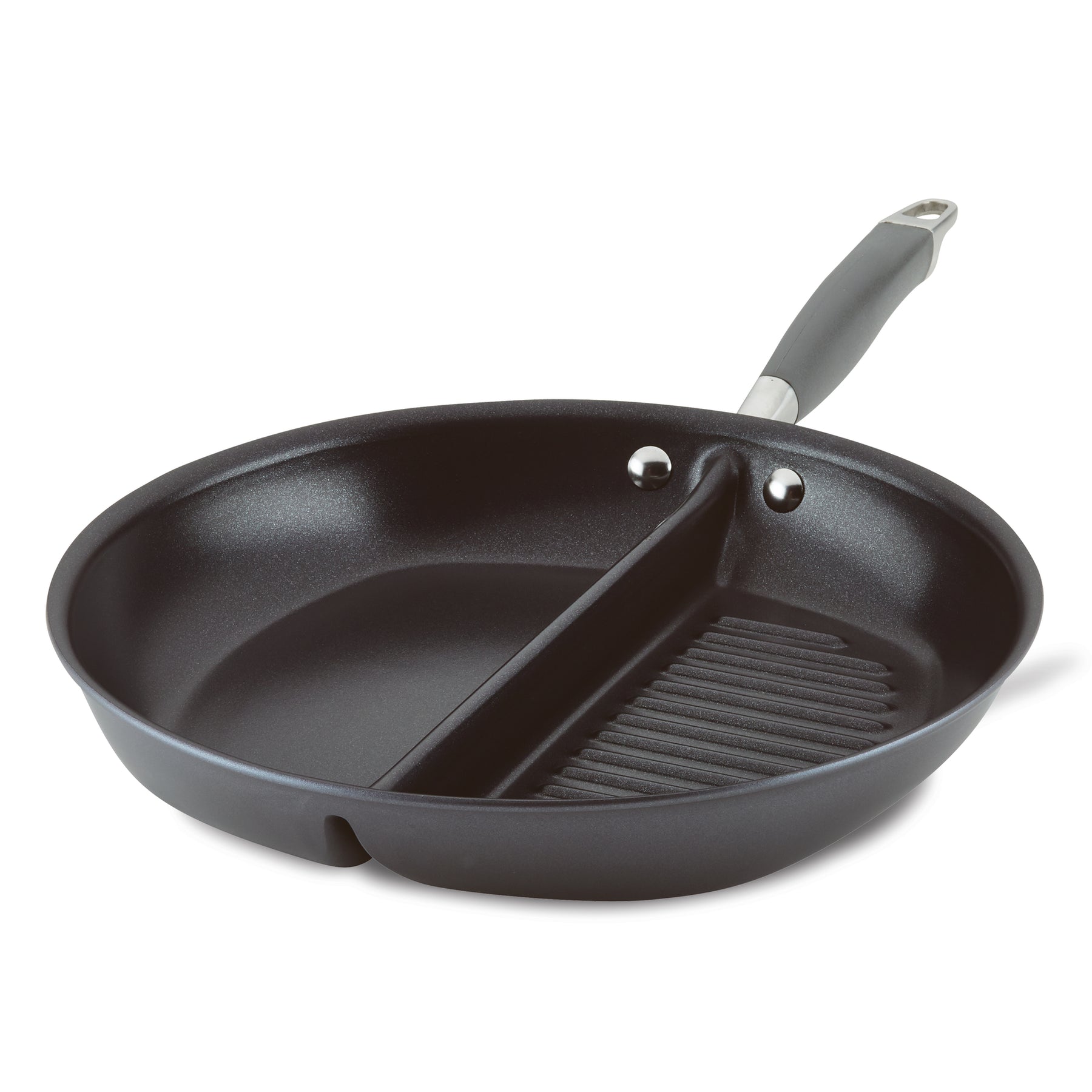  Divided Pan for Cooking, Frying Grill Pan 3 In 1 Pan